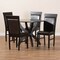 Baxton Studio Ancel Dark Brown Upholstered and Dark Brown Wood 5-Piece Dining Set 169-8031-10902 - alternate 4